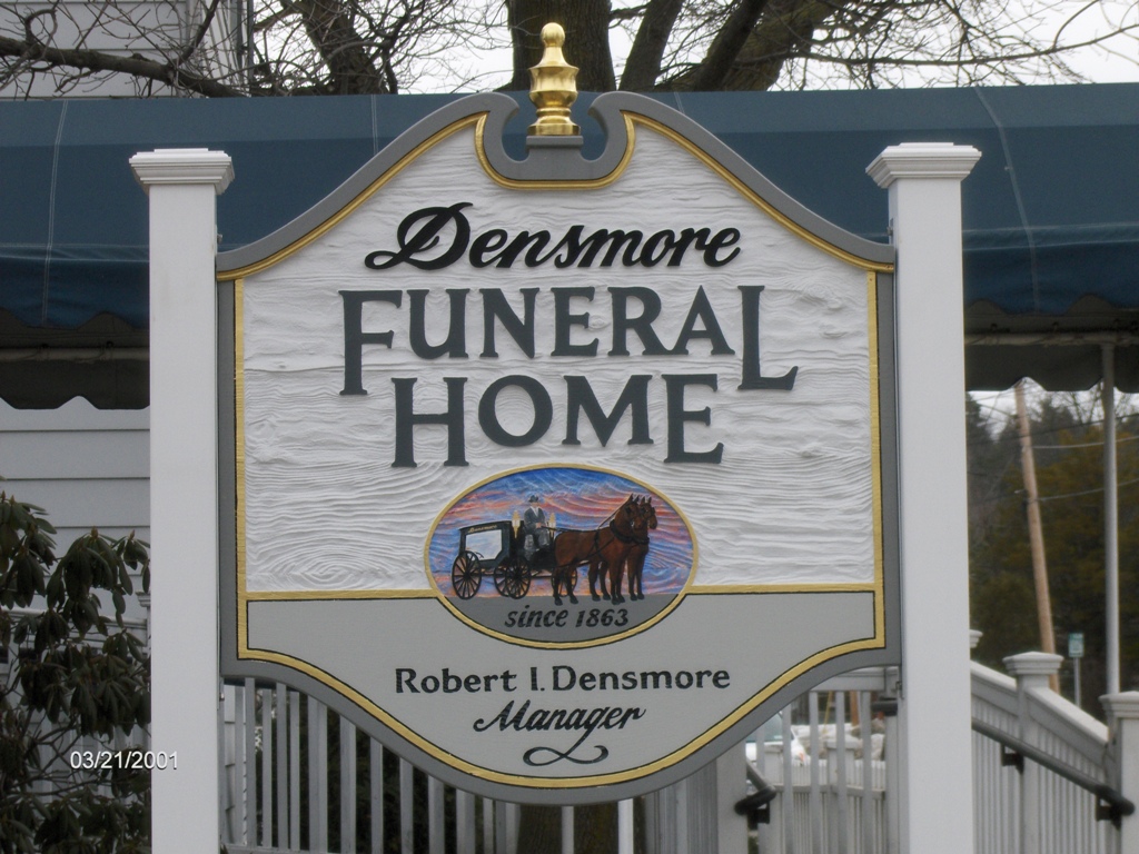 Densmore Funeral Home sign